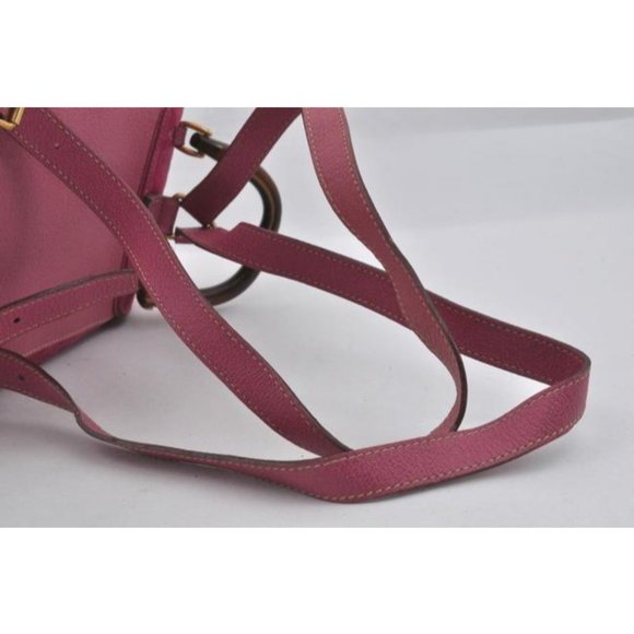 Gucci Suedeleather With Bamboo Top Handle Pink Suede Backpack - Picture 11 of 12
